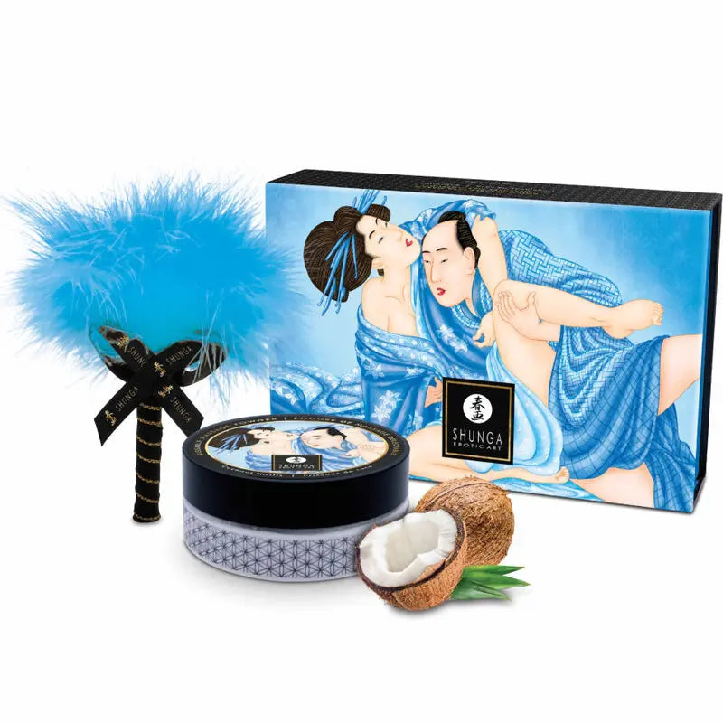 Shunga - Poudre Corporelle Noix de Coco & Plumeau Douceur