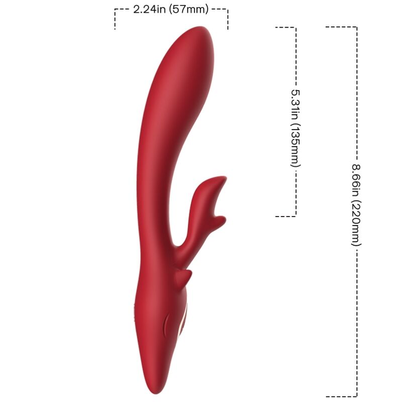 Vibromasseur Rabbit ELK Courbé Rouge - Armony