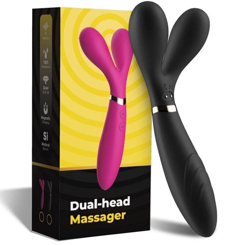 Vibrateur Y-Wand Double Tête Armony Noir - Armony