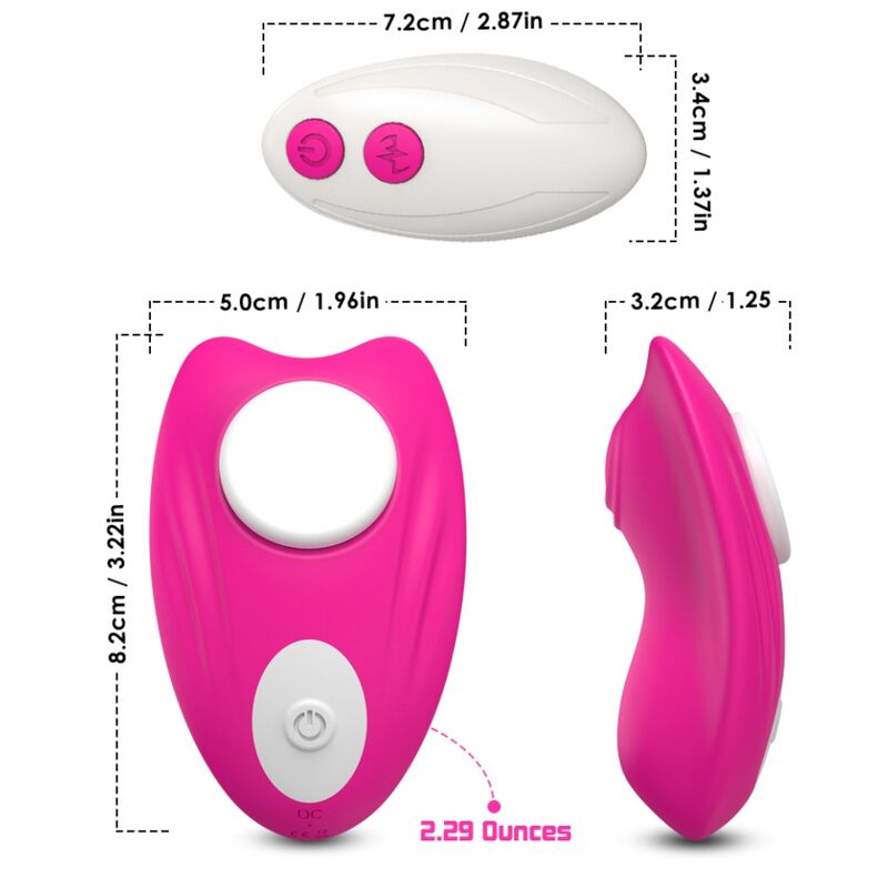 Culotte Vibrante Papillon Portable Télécommandée Rose - Armony