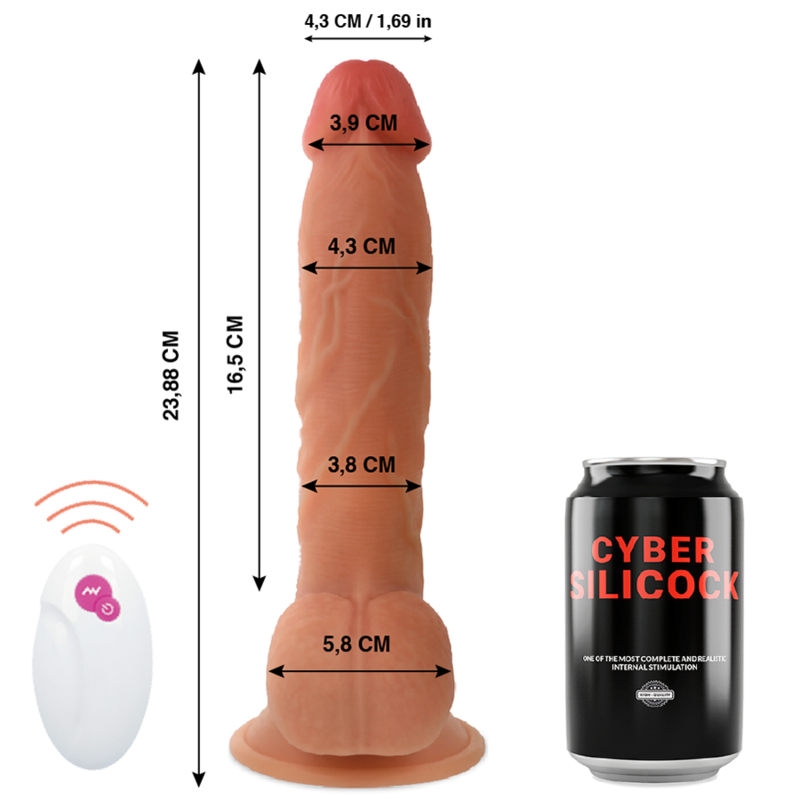 Gode Réaliste Cyber Silicock Mr John 23,8 cm - Télécommandé