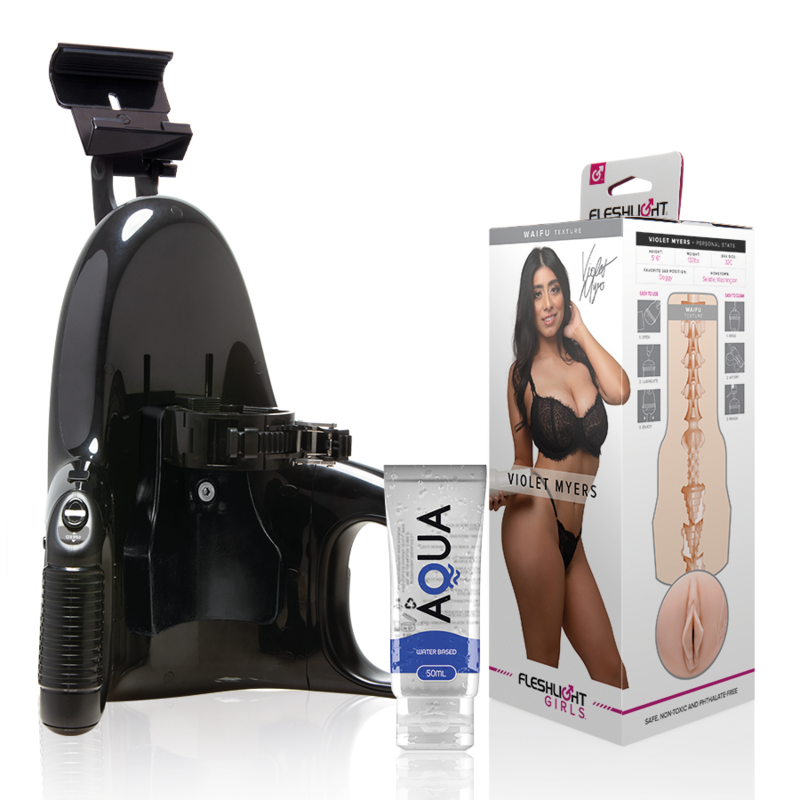 Fleshlight – Pack Masturbateur Automatique + Vagin Violet Myers + Lubrifiant