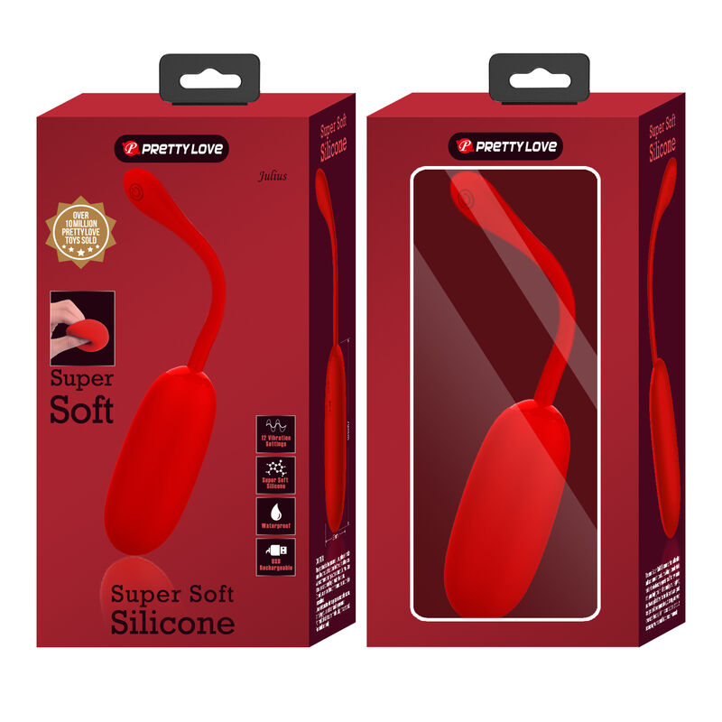 Pretty Love – Oeuf vibrant Étanche et Rechargeable en silicone – Rouge