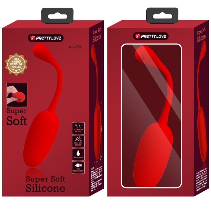 Pretty Love – Oeuf vibrant Rechargeable en silicone Knucker – Rouge