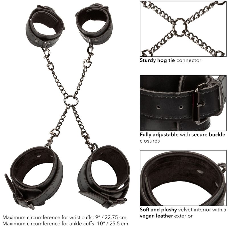 Kit Bondage Hogtie Euphoria Cuir Réglable - CalExotics
