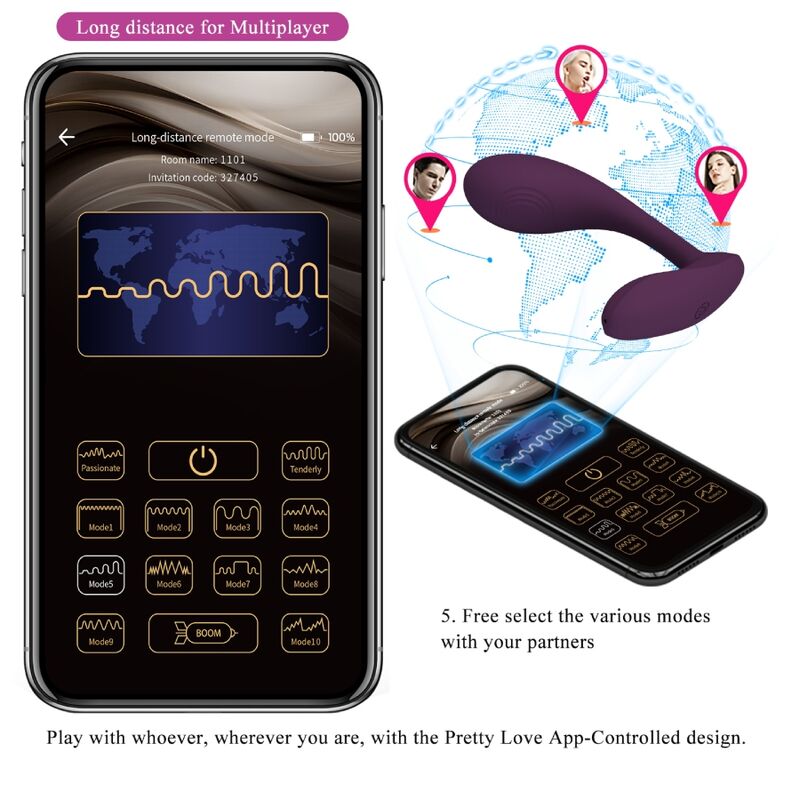Vibromasseur Point G Baird Connecté Lila - Pretty Love