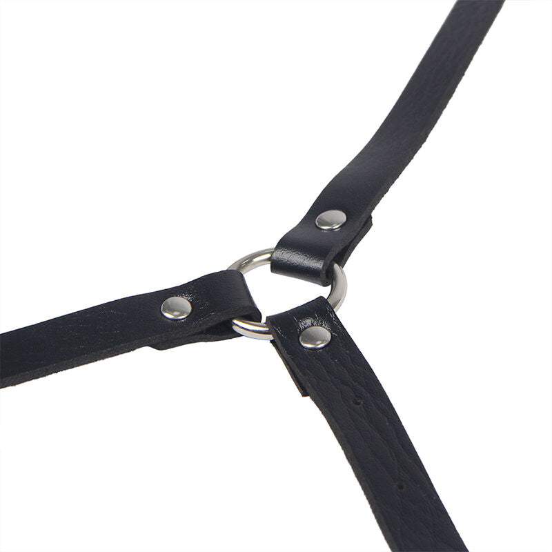 Harnais Corps Cuir Noir Chaînes Taille Unique - Subblime - SUBBLIME FETISH