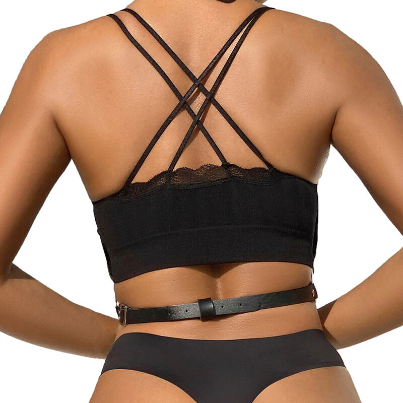 Harnais Poitrine Chaîne S Cuir Noir Taille Unique - Subblime - SUBBLIME FETISH