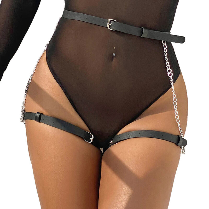 Harnais Ceinture Chaîne Subblime Cuir Noir - Subblime - SUBBLIME FETISH
