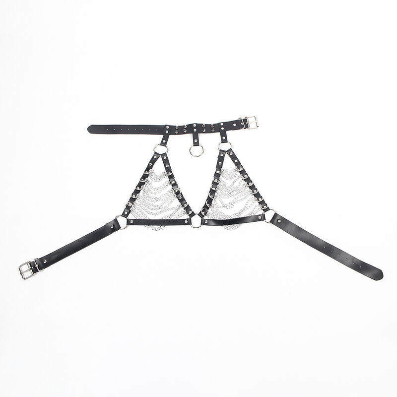 Ensemble Harnais Soutien-Gorge et Collier Chaîne Noir - Subblime - SUBBLIME FETISH