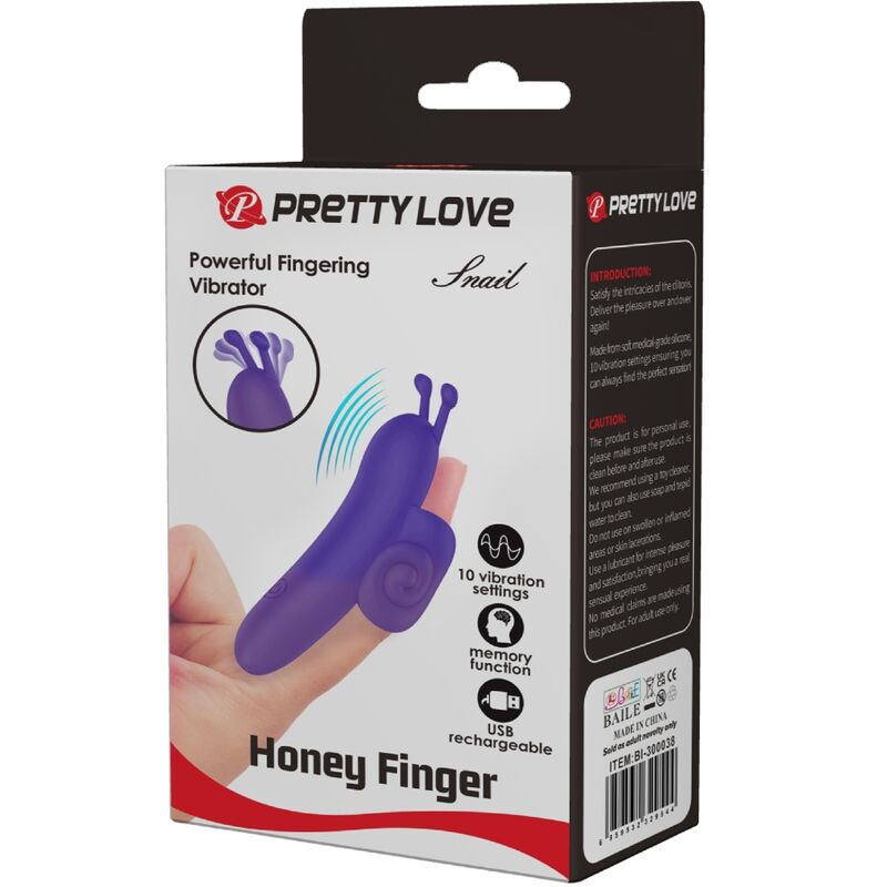 Pretty Love – Doigt Vibrant Rechargeable 10 Modes de Vibration – Violet