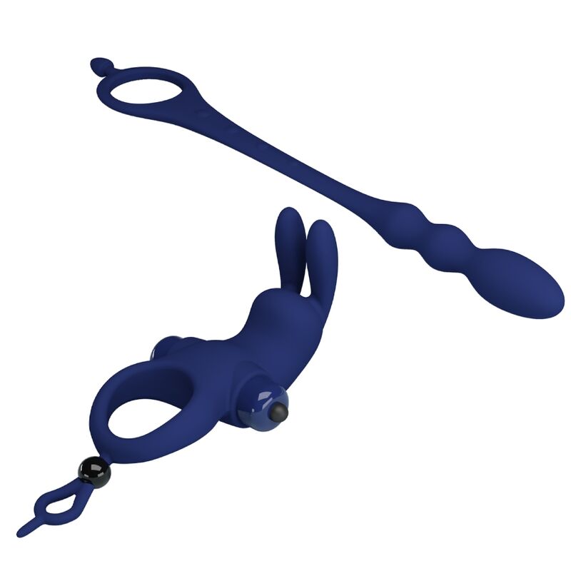 Anneau Vibrant avec Plug Ayad Bleu - Pretty Love