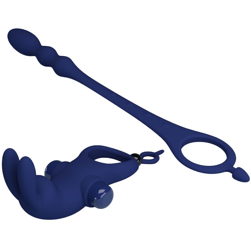 Anneau Vibrant avec Plug Ayad Bleu - Pretty Love