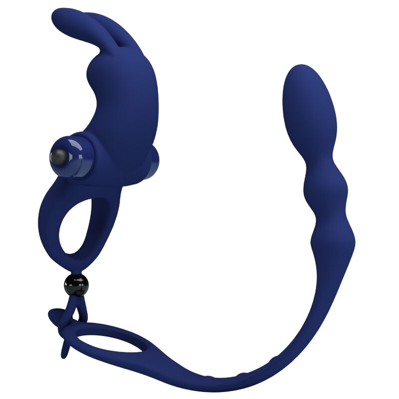 Anneau Vibrant avec Plug Ayad Bleu - Pretty Love