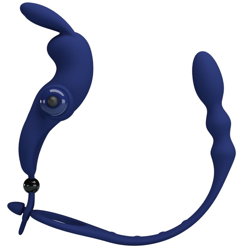 Anneau Vibrant avec Plug Ayad Bleu - Pretty Love