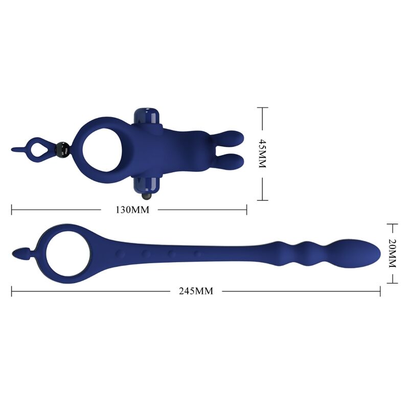 Anneau Vibrant avec Plug Ayad Bleu - Pretty Love