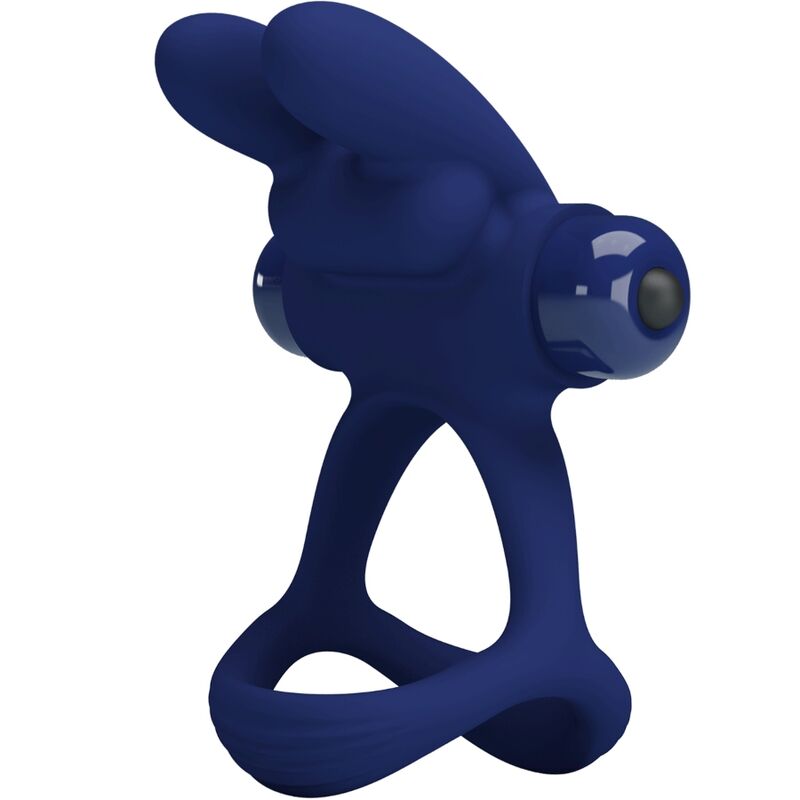 Anneau Pénien Vibrant Francisco Double Lapin Bleu - Pretty Love