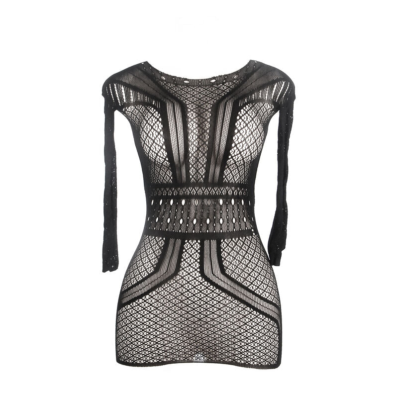 Robe Courte Résille Dos Nu Noire Taille Unique - Subblime - SUBBLIME DRESSES