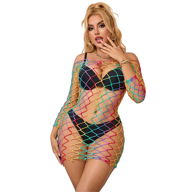 Robe Résille Manches Longues Arc-en-Ciel Taille Unique - Subblime - SUBBLIME DRESSES