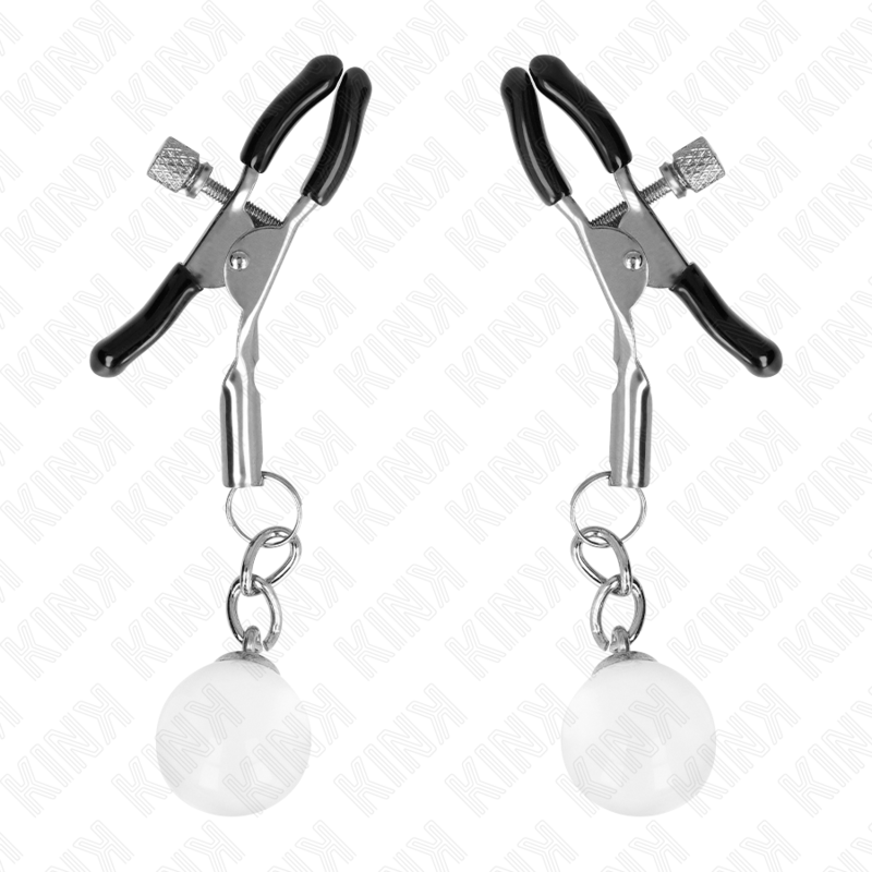 KINK – Pinces à tétons réglables avec billes de verre transparentes