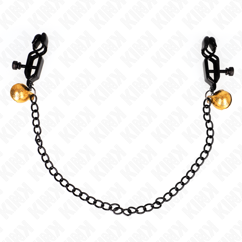 KINK – Pince à Tétons Noir avec clochettes et chaîne
