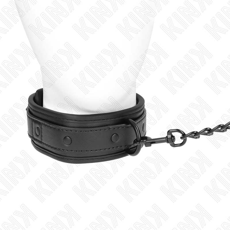 Collier de Bondage Néoprène avec Laisse 78cm Réglable - KINK - KINK COLLAR & GAG
