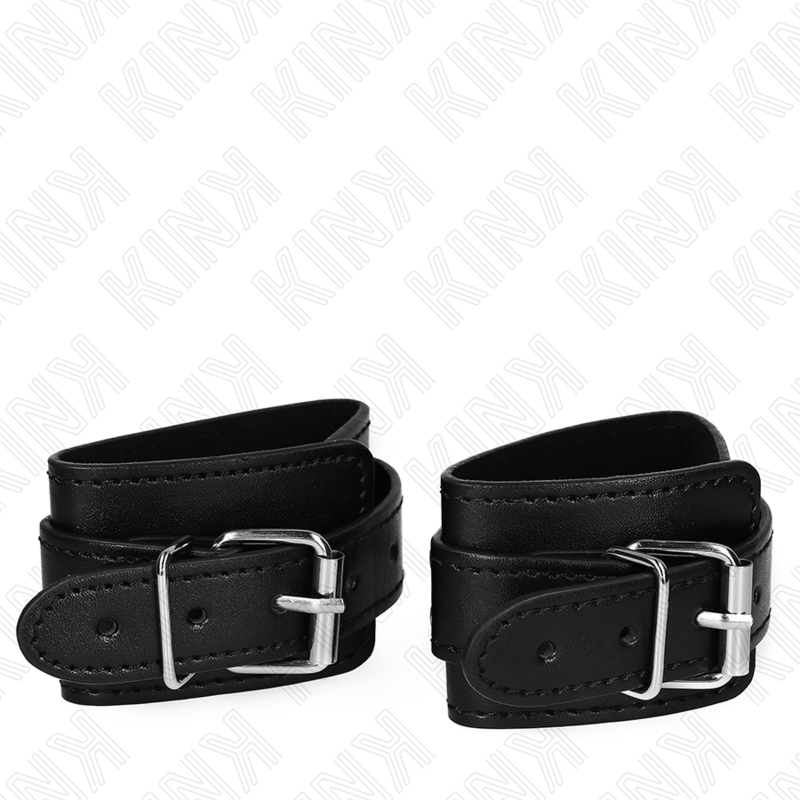 Menottes Cuir Verrouillables Dungeon Noir Ajustables - KINK - KINK WRIST RESTRAINT
