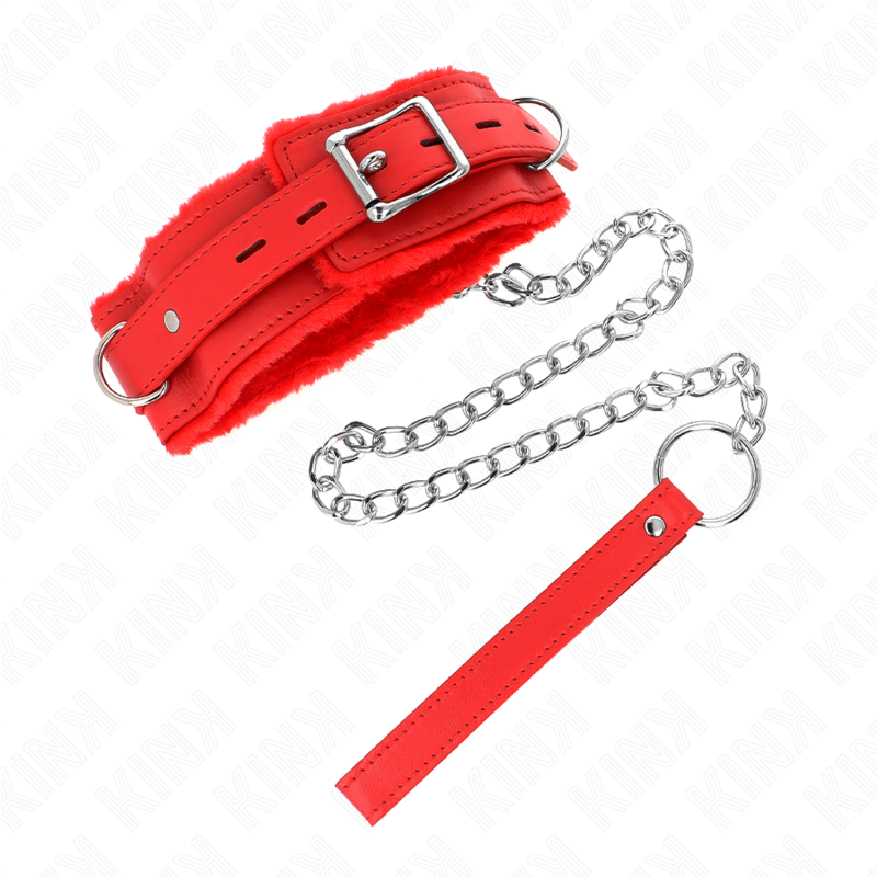 Collier avec laisse rouge 36-42 cm x 5,5 cm - Kink - KINK COLLAR & GAG