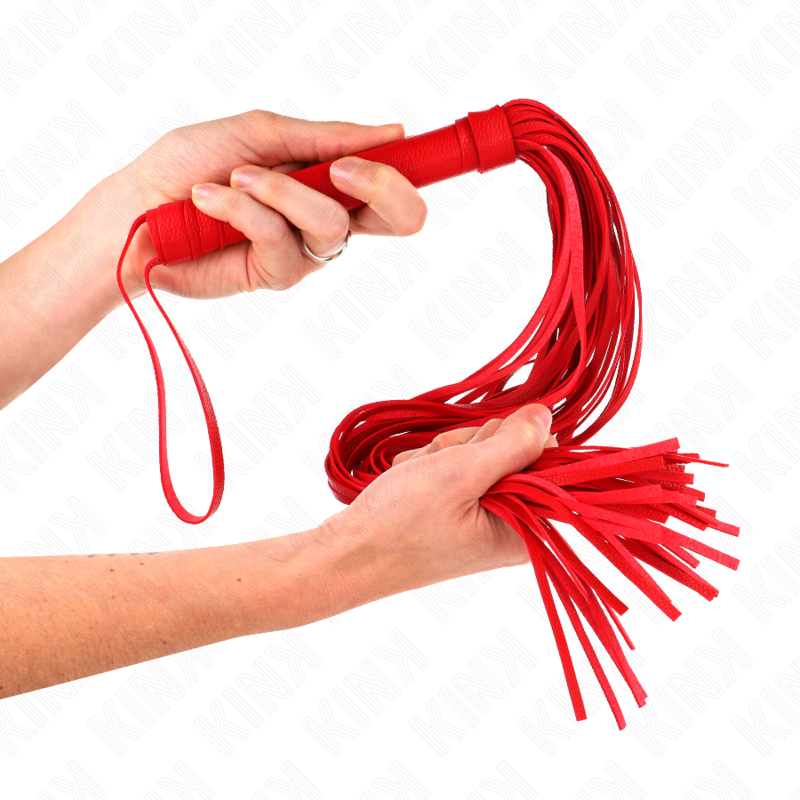 KINK - Fouet BDSM Rouge en PVC - 70 cm