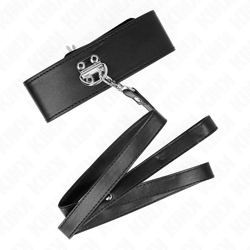 Collier BDSM avec Laisse 116cm Réglable Noir - KINK - KINK COLLAR & GAG