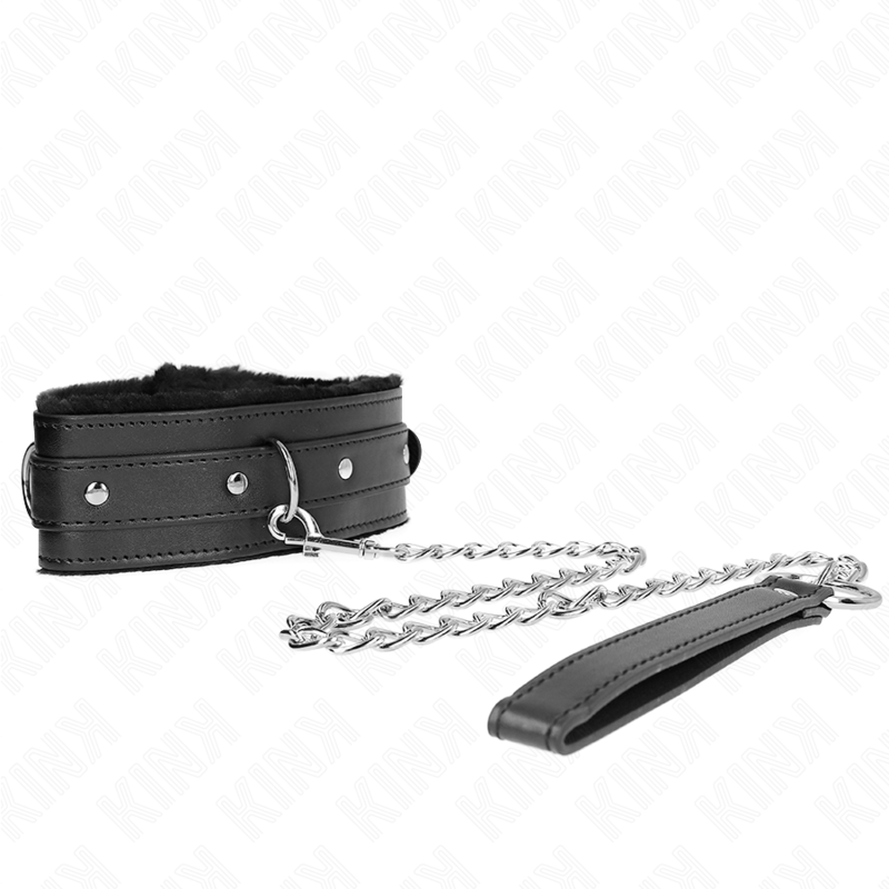 Collier avec Laisse KINK 65cm Restrictions Noir 36-42cm - KINK - KINK COLLAR & GAG