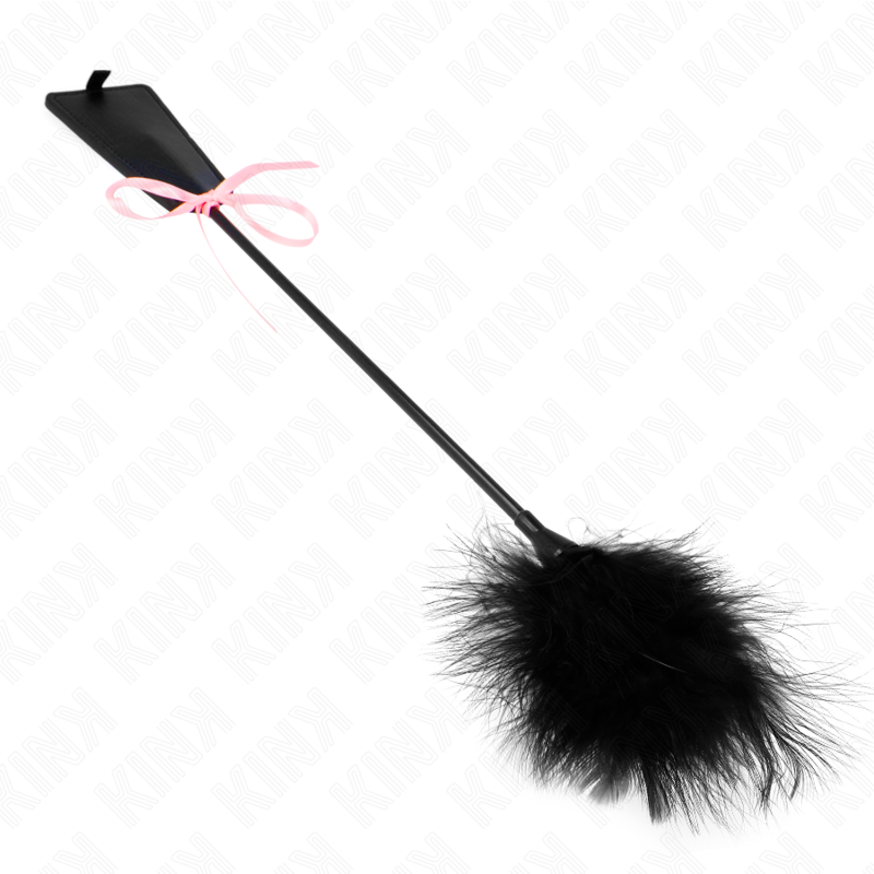 Plumeau Érotique Plumes Chatouillantes Nœud Rose 49cm - KINK - KINK IMPACT & TOUCH