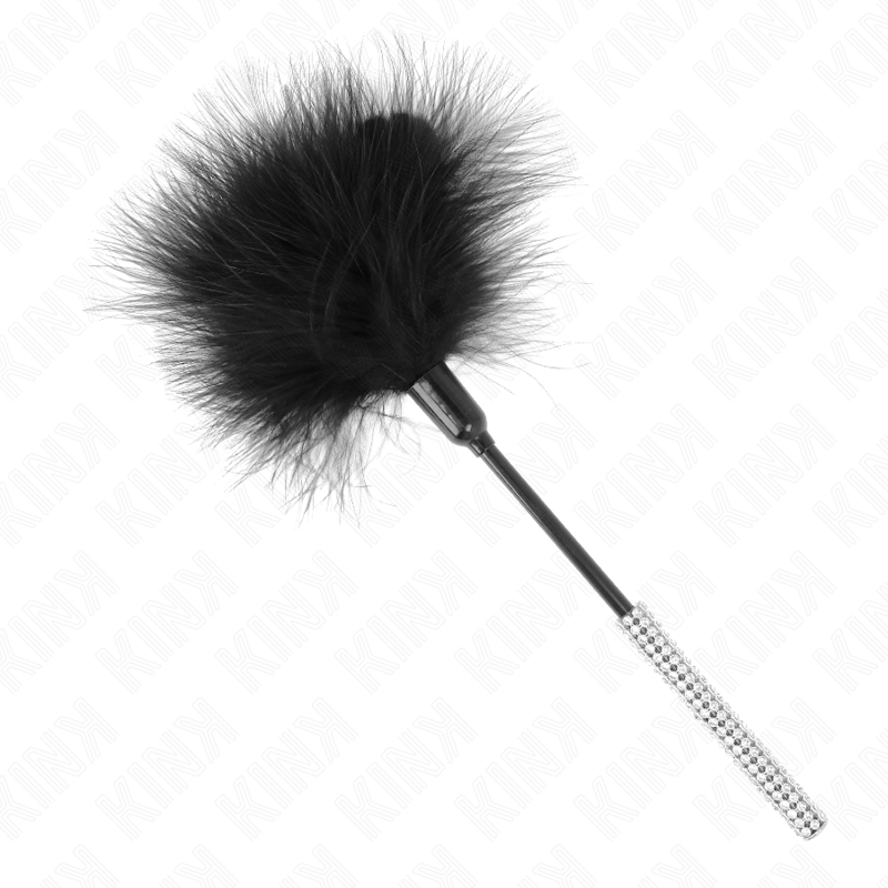 Plumeau Érotique Plumes Chatouilles Manche Strass 27cm - Kink - KINK IMPACT & TOUCH