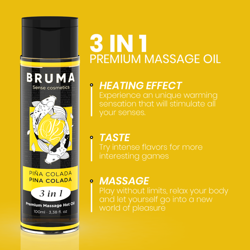 Huile de Massage Chauffante Pina Colada 3 en 1 - Bruma