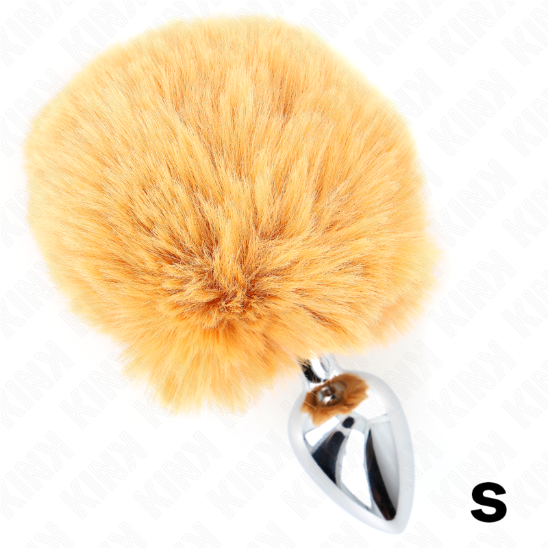 Plug anal en acier inoxydable queue de lapin beige 7x3cm - Kink - KINK PLEASURE PLUGS