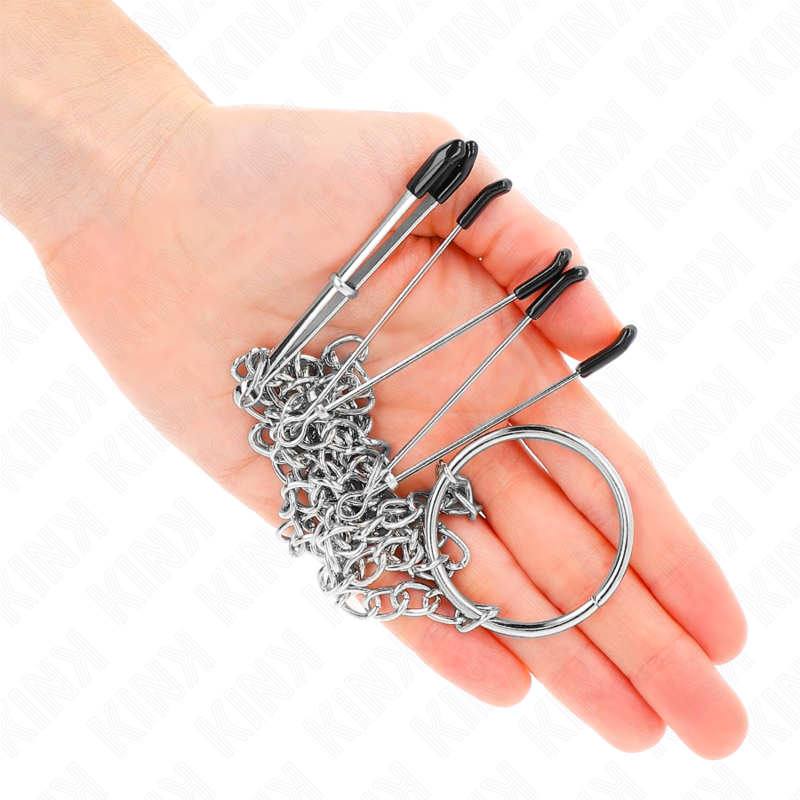 KINK – Pincettes pour tétons et clitoris avec chaîne