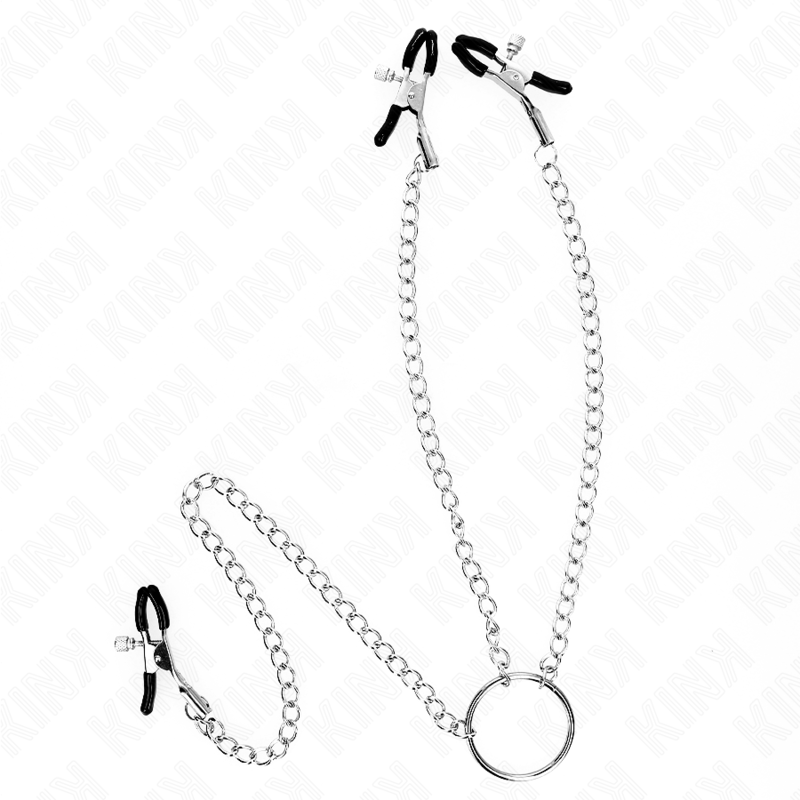 KINK – 3 pinces réglables pour tétons et clitoris finition argenté