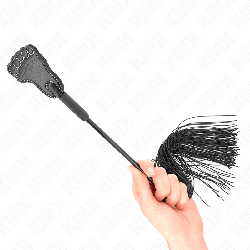 KINK - Paddle en Forme de Pied avec Martinet Noir - 31 cm