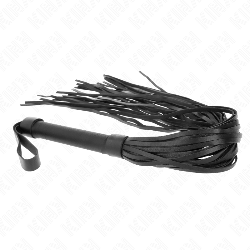 KINK - Martinet BDSM Noir Imitation Peau de Mouton - 60 cm