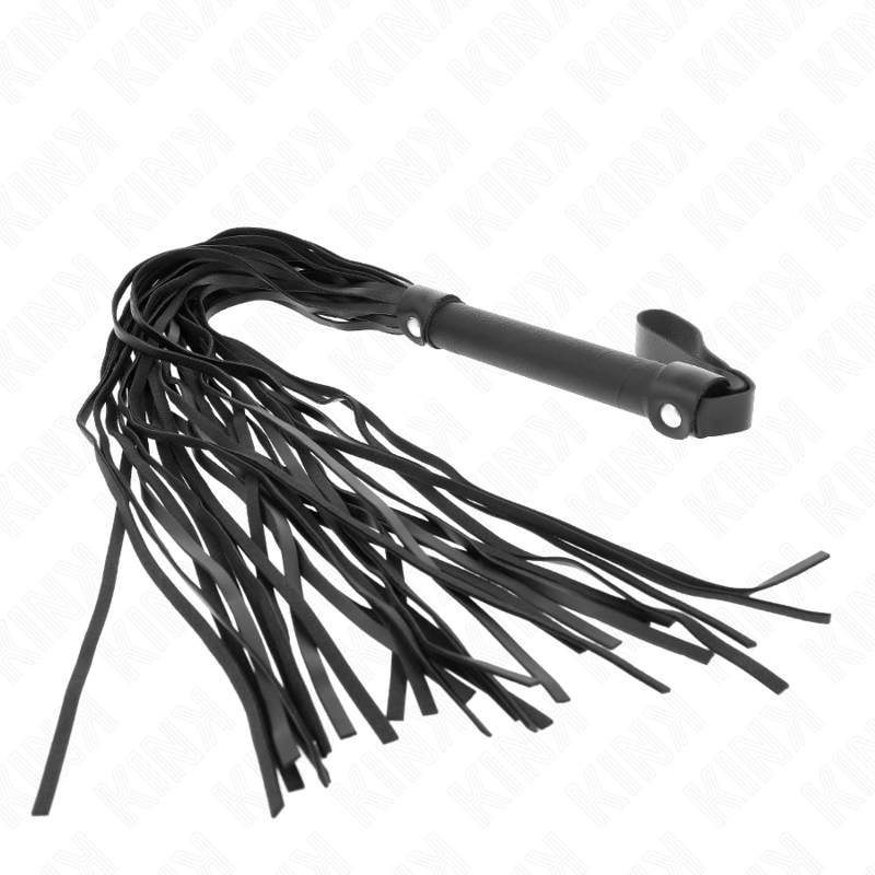 KINK - Martinet BDSM Noir Imitation Peau de Mouton - 60 cm
