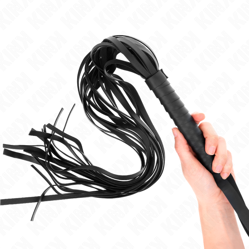 KINK - Fouet BDSM Noir avec Lanière de sécurité - 70 cm