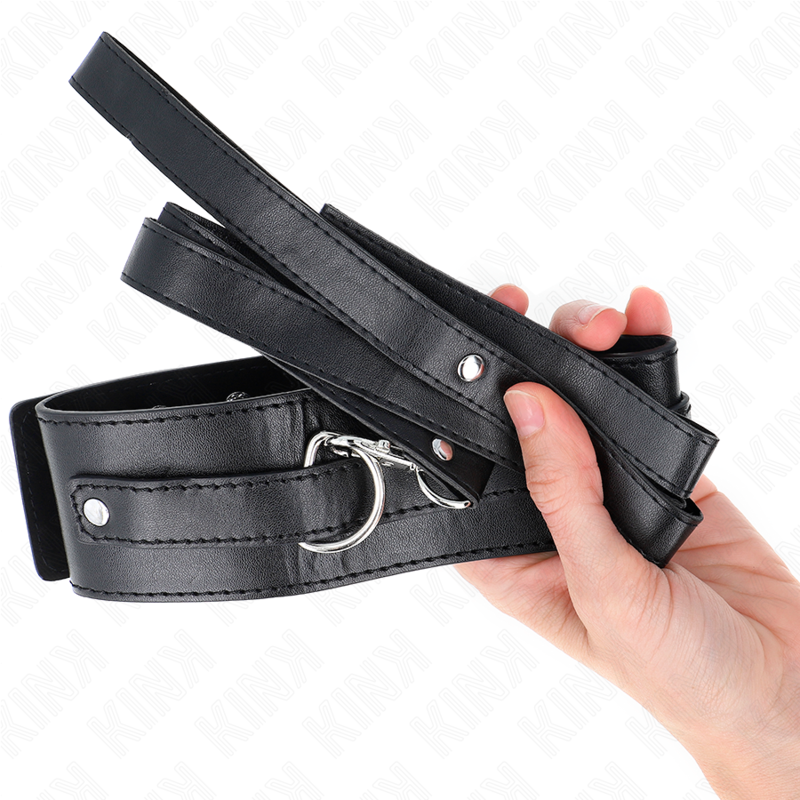 Collier BDSM avec Laisse 116cm Réglable Noir - KINK - KINK COLLAR & GAG