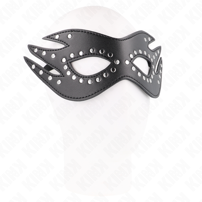 Masque en cuirette à rivets modèle 3 26x9,5cm - Kink - KINK MASKED ALLURE