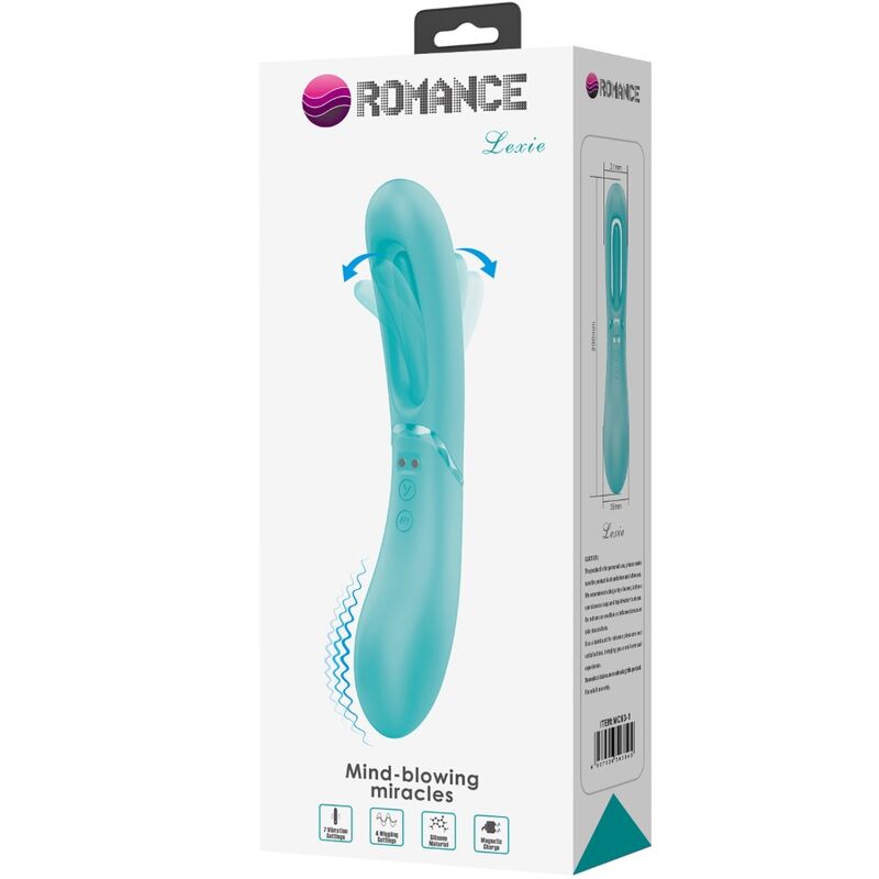 Stimulateur double fonction Lexie 7 vibrations bleu - Romance - ROMANCE
