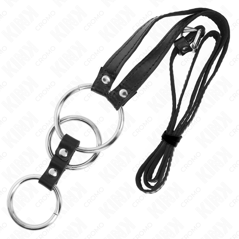 Anneau Pénien Triple Métal avec Ceinture Cuir - Kink - KINK RING POWER