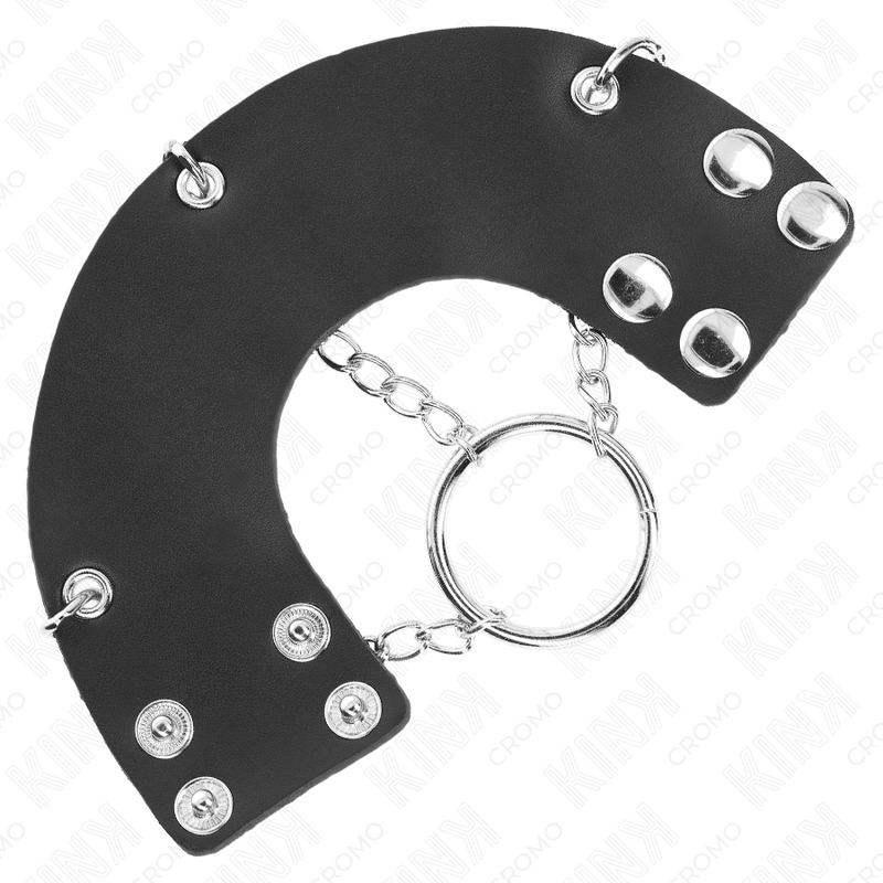 Anneau Pénien Chaîne Métal et Cuir 4cm/7cm - Kink - KINK RING POWER