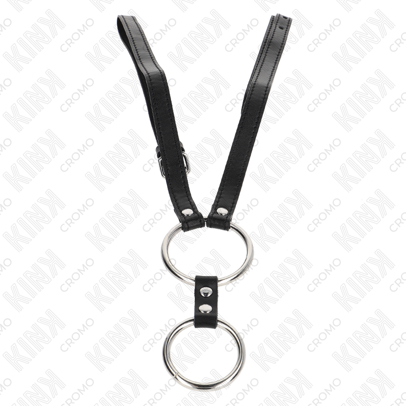 Anneau Pénien Double Métal et Cuir KINK 3,8-5cm - KINK - KINK RING POWER