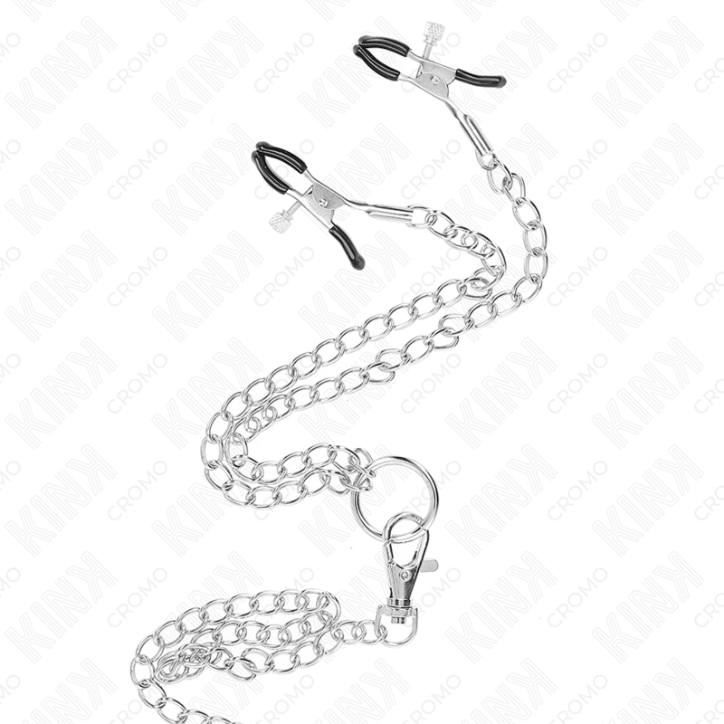 Anneau Pénien Triple Métal Chrome avec Pinces Tétons - Kink - KINK RING POWER
