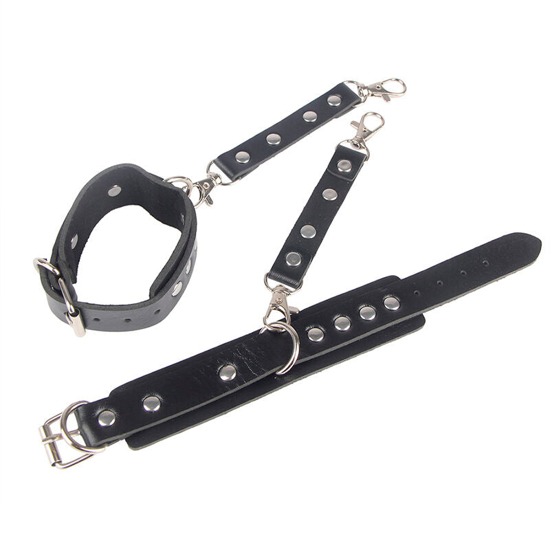 Menottes avec ceinture de bondage noire taille unique - Subblime - SUBBLIME FETISH