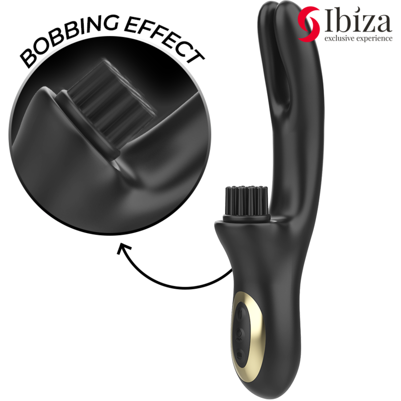 Vibrateur Rabbit Ibiza Noir et Or - Ibiza Sex Toys